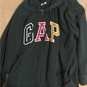 GAP Women's Varsity Jacket - Black with Multicolor Logo